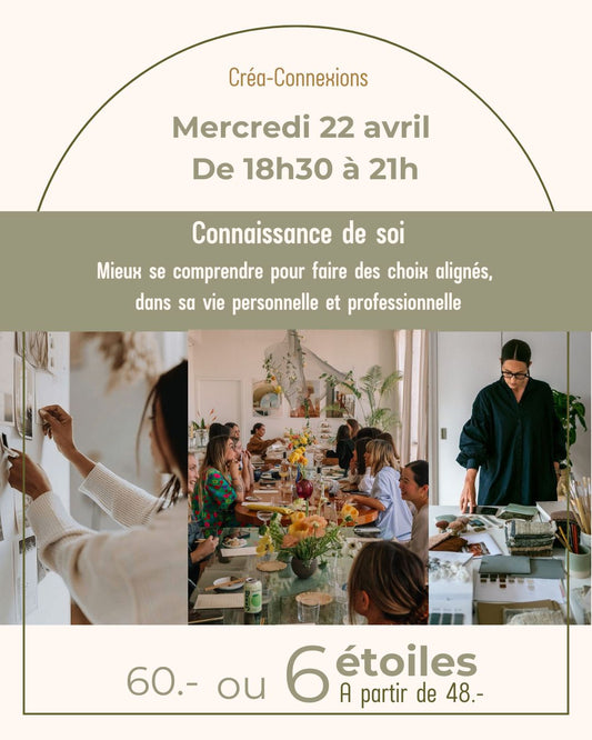 Créa-Connexions -  Mercredi 22 avril de 18h30 à 21h