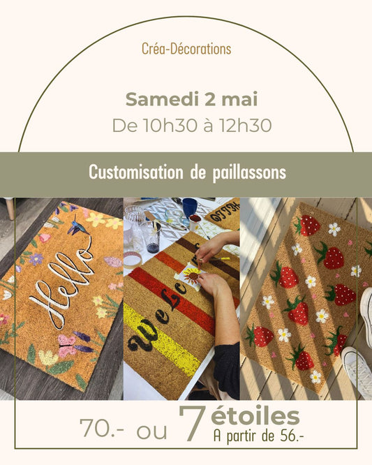 Customisation de paillassons - Samedi 2 mai de 10h30 à 12h30