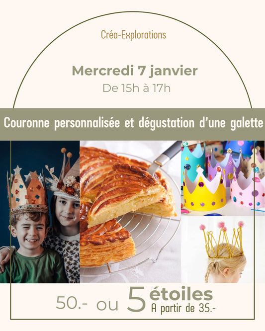 Couronne personnalisée et dégustation d'une galette - Mercredi 7 janvier de 15h à 17h