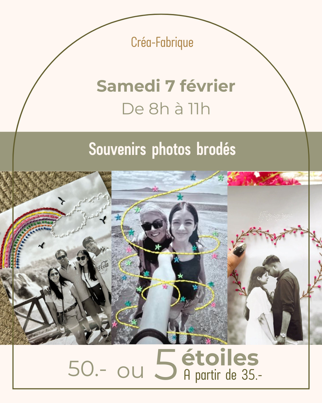Souvenirs photos brodés - Samedi 7 fevrier de 8h à 11h